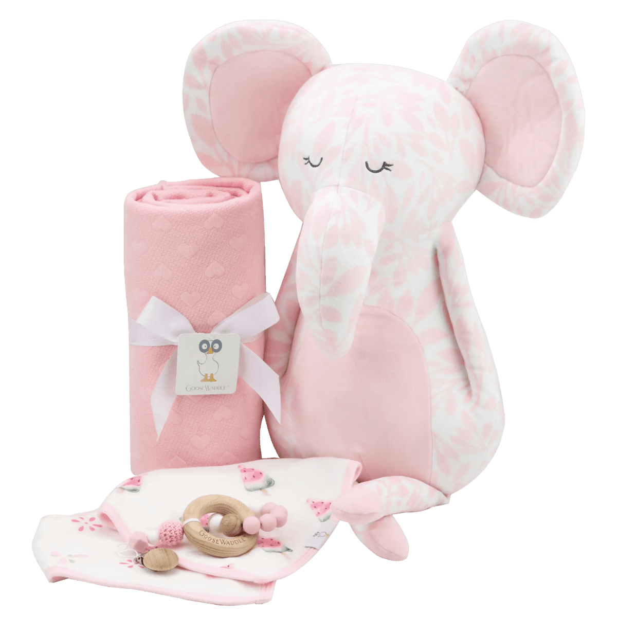 Goosewaddle® | Newborn Baby Blankets Toys Teethers Bibs & More Cozy Pink Knit Baby Blanket for Newborns with Softness