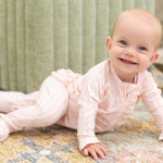 Sweet Bamboo Cozy Ruffle Footie with Two Way Zipper for Stylish Babies - 
