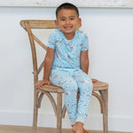Sweet Bamboo Cozy Short Sleeve Pajama Set with Cuffed Legs for Big Kids - 