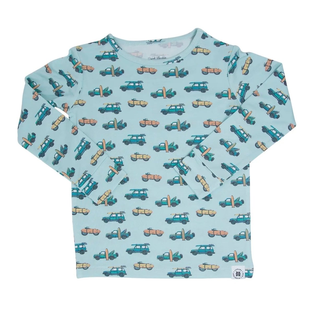 Sweet Bamboo Cozy Surfing Beach Pajamas with Long Sleeves for Big Kids Comfort - 