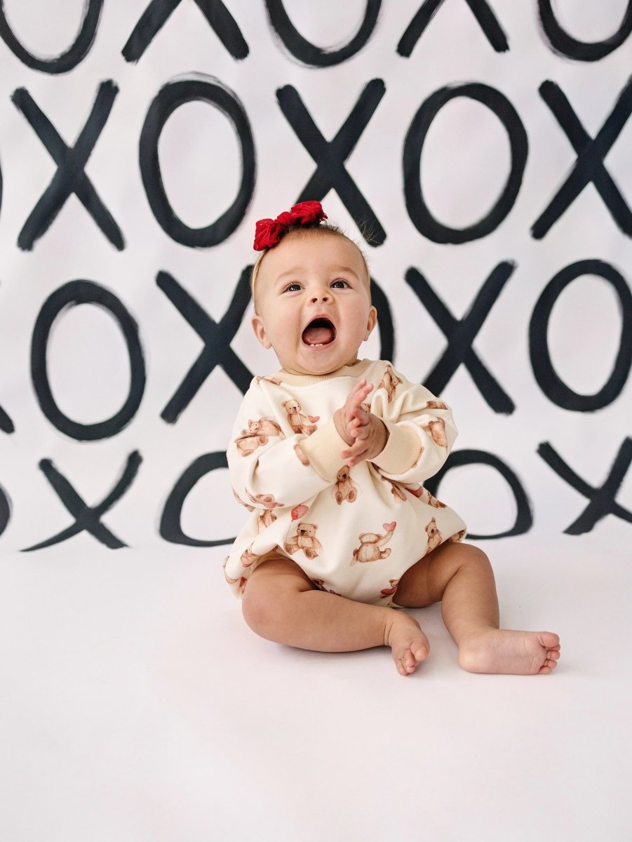 Little Joy Co. Cozy Teddy Gram Sweatshirt Romper Winter Holiday Wear - Everetts Place Boutique - 
