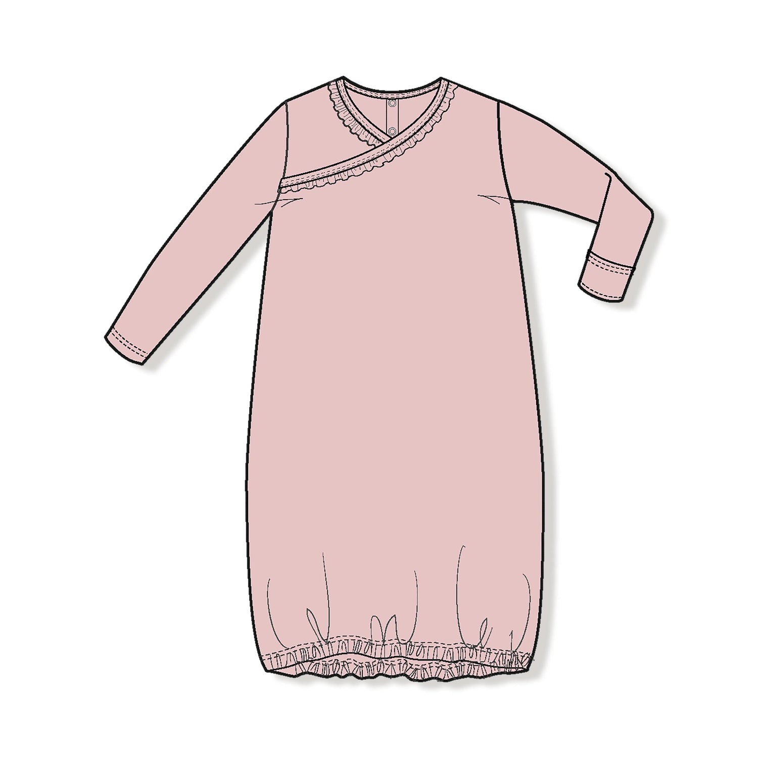 Angel Dear Cozy Waffle Kimono Gown for Babies with Convenient Wrap - Around Design - 