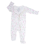 Sweet Bamboo Cozy Zipper Footie with Two Way Zipper and Silicone Grips for Infants - 