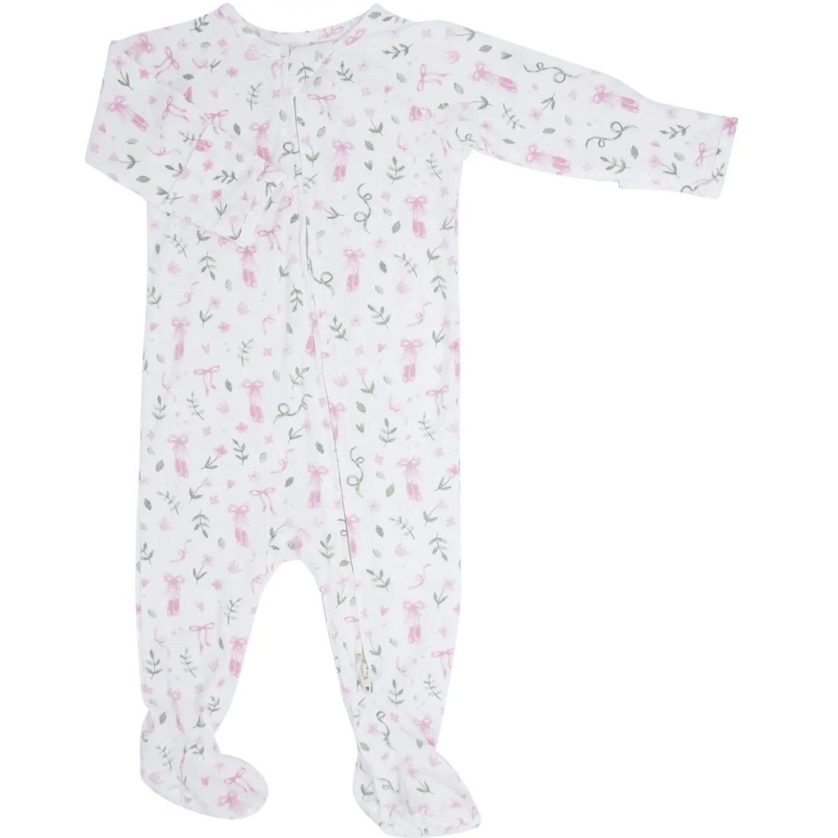 Sweet Bamboo Cozy Zipper Footie with Two Way Zipper and Silicone Grips for Infants - 