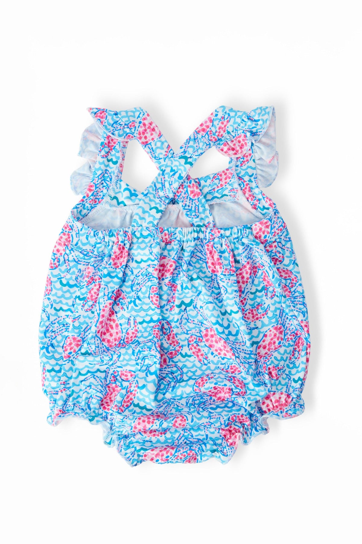 Mila & Rose ® Crab Walk Ruffle Cross Back Romper - 