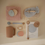 Mushie Cradle Cap Brush for Babies with Soft Silicone Bristles for Gentle Exfoliation and Massage - 