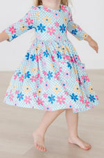 Mila & Rose ® Crazy Daisy 3/4 Sleeve Pocket Twirl Dress - 