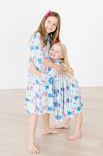 Mila & Rose ® Crazy Daisy 3/4 Sleeve Pocket Twirl Dress - 