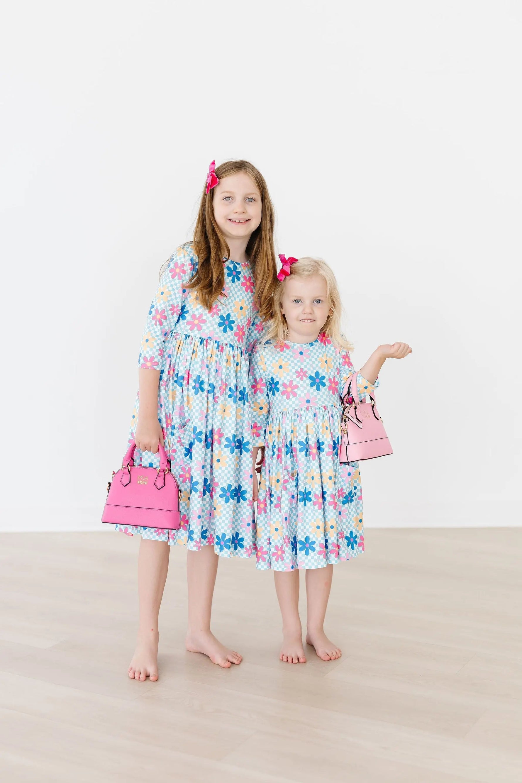 Mila & Rose ® Crazy Daisy 3/4 Sleeve Pocket Twirl Dress - 