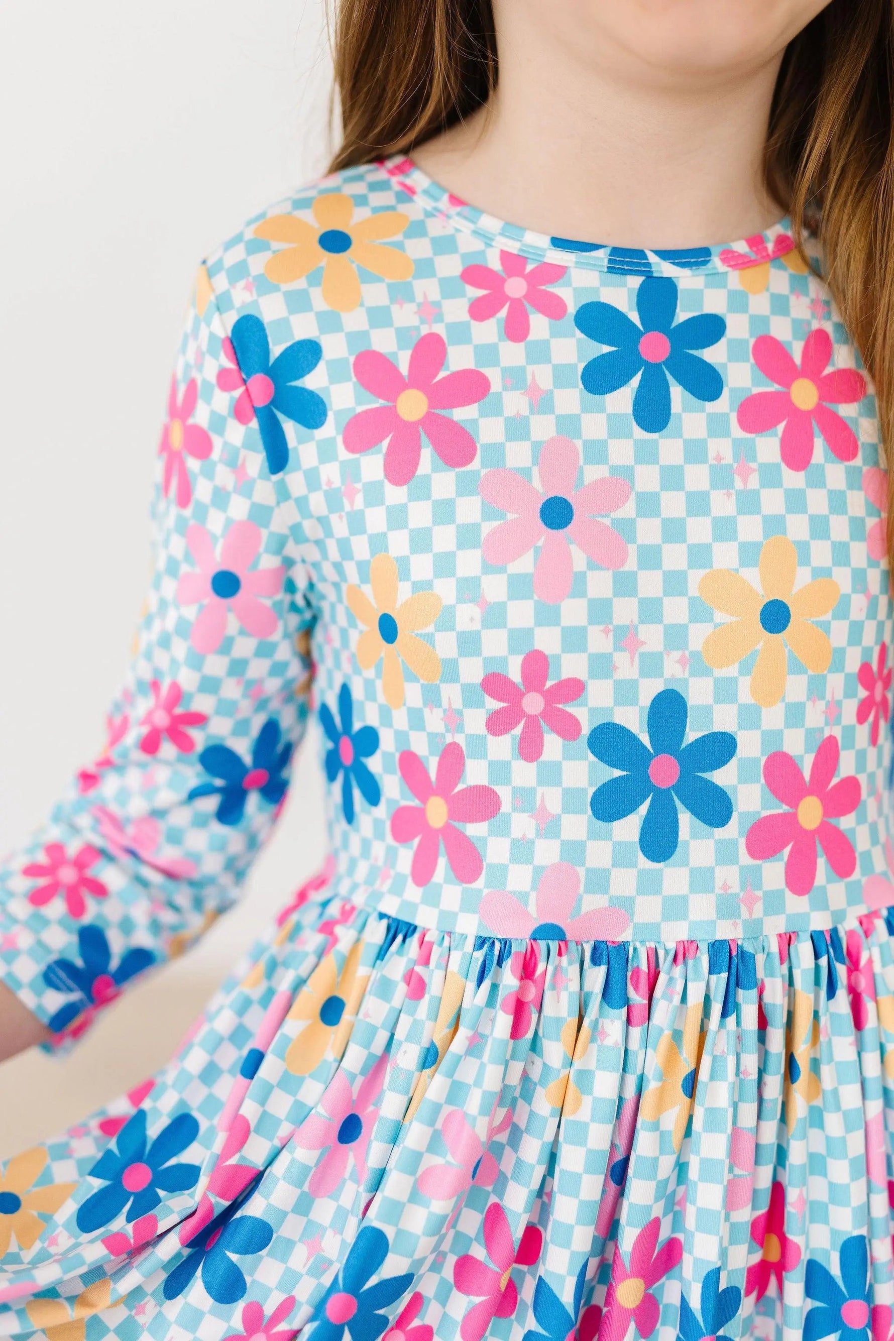 Mila & Rose ® Crazy Daisy 3/4 Sleeve Pocket Twirl Dress - 