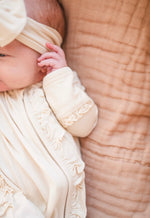 Ruffle Zipper Footie Pajamas by Harp Angel Boutique