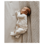 Harp Angel Boutique Cream Baby Pajamas | Ruffle Zipper Romper - 