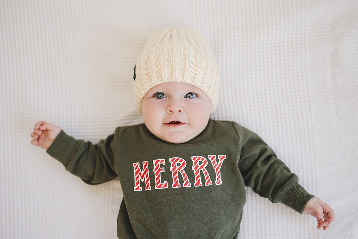 Mebie Baby Cream Chunky Knit Beanie - 