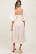 PinkBlush Cream Floral Maternity Midi Dress - 