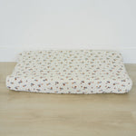 Mebie Baby Cream Floral Muslin Changing Pad Cover - 