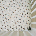 Mebie Baby Cream Floral Muslin Crib Sheet - 