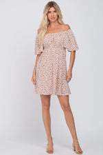 PinkBlush Cream Floral Short Sleeve Dress - 