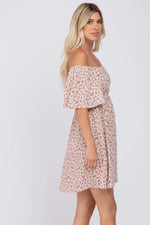 PinkBlush Cream Floral Short Sleeve Dress - 