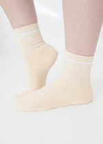 Charlie Lou Baby Cream Half Crew Socks Foot Soldier Mom Cushioned Comfort - Everetts Place Boutique - 
