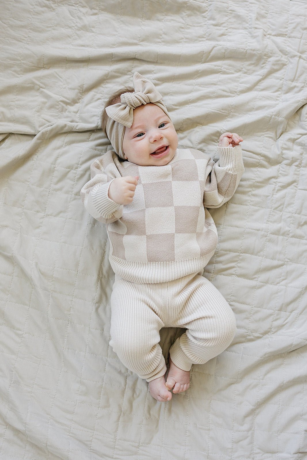 Mebie Baby Cream Knit Leggings - 