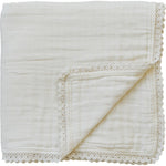 Cream Lace Muslin Quilt - Linens, Woolen, Woven fabric, Wool, Shawl | Everetts Place