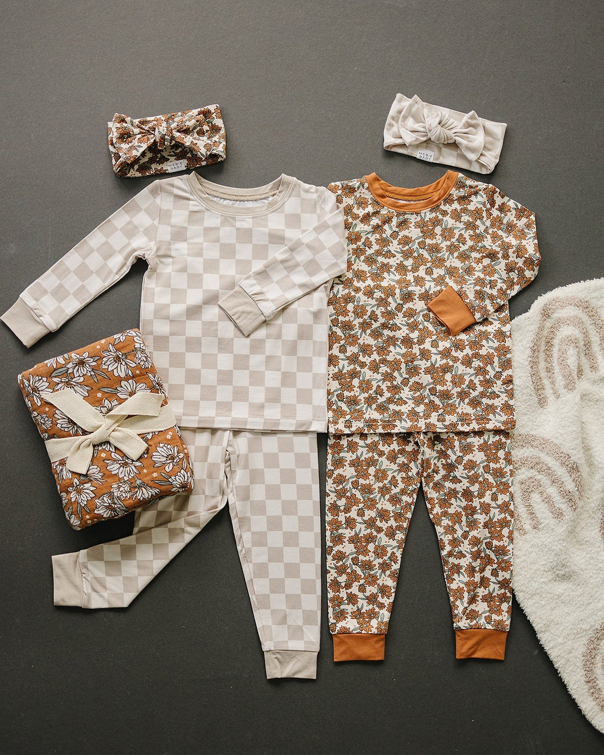 Mebie Baby Cream Magnolia Bamboo Cozy Set - 