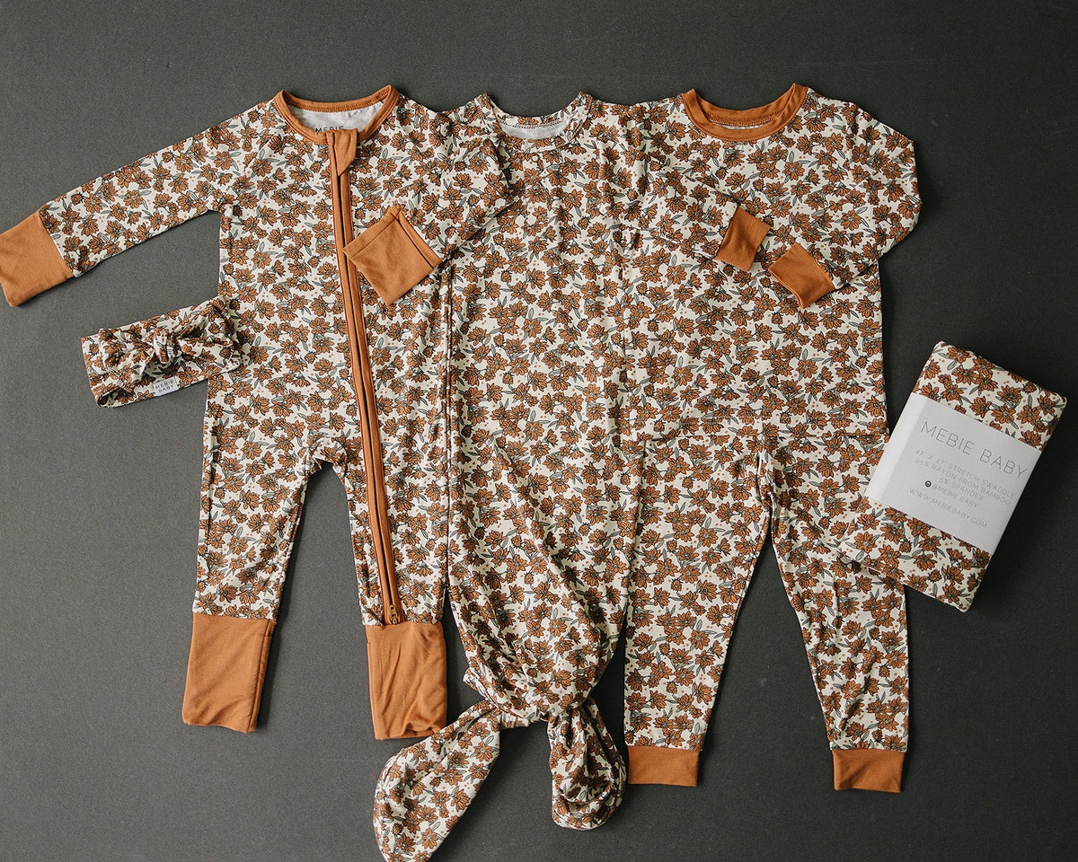Mebie Baby Cream Magnolia Bamboo Cozy Set - 