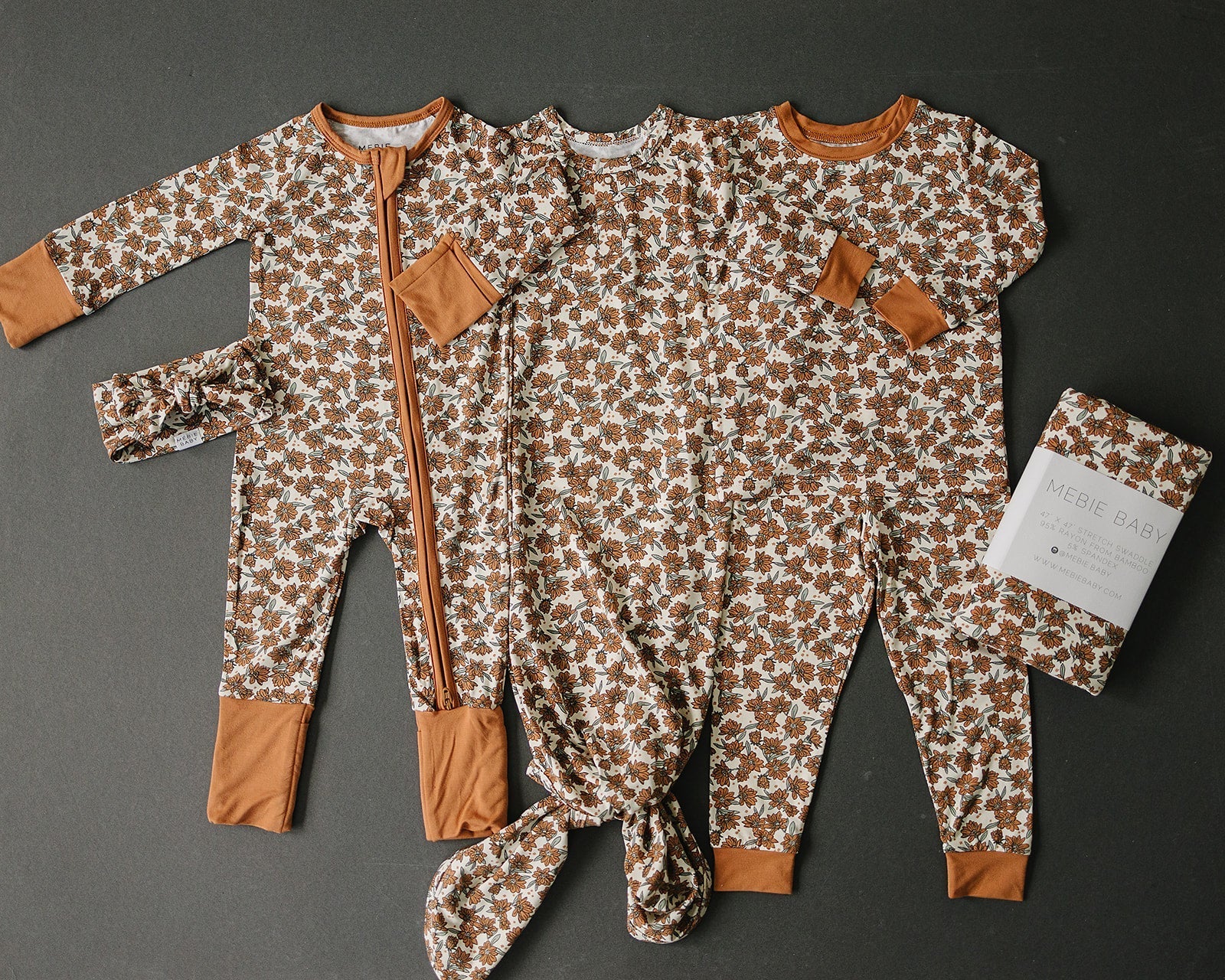 Mebie Baby Cream Magnolia Bamboo Cozy Set - 