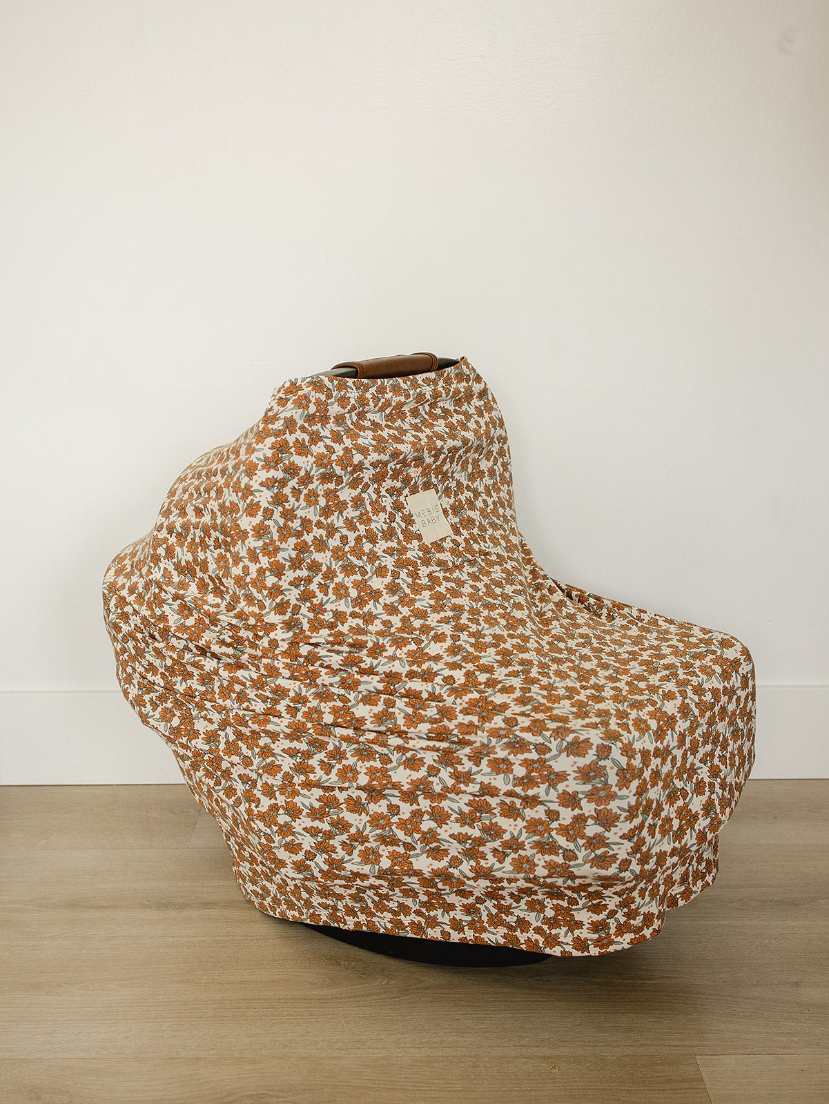 Mebie Baby Cream Magnolia Bamboo Multi Use Baby Nursing Car Seat Stroller Cover - 