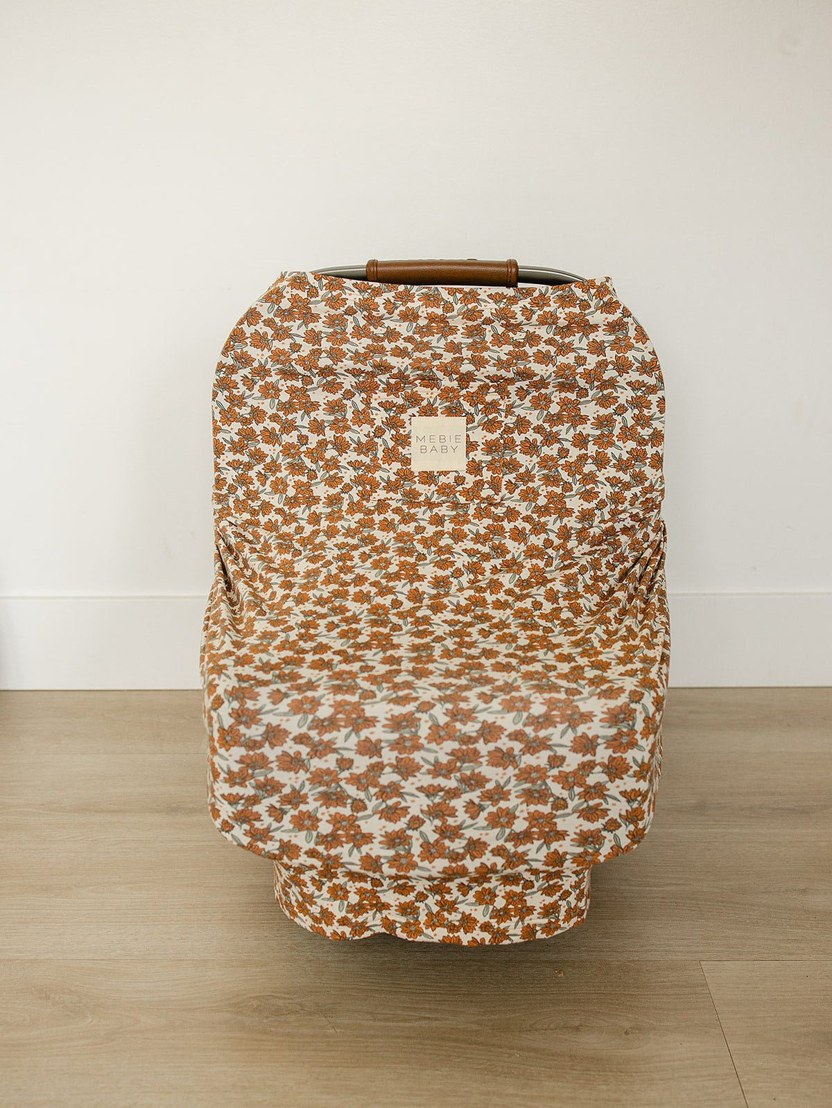 Mebie Baby Cream Magnolia Bamboo Multi Use Baby Nursing Car Seat Stroller Cover - 