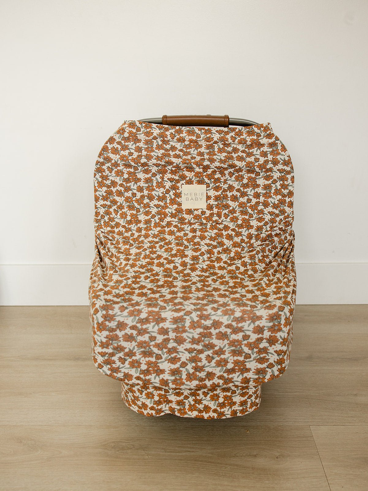 Mebie Baby Cream Magnolia Bamboo Multi Use Baby Nursing Car Seat Stroller Cover - 