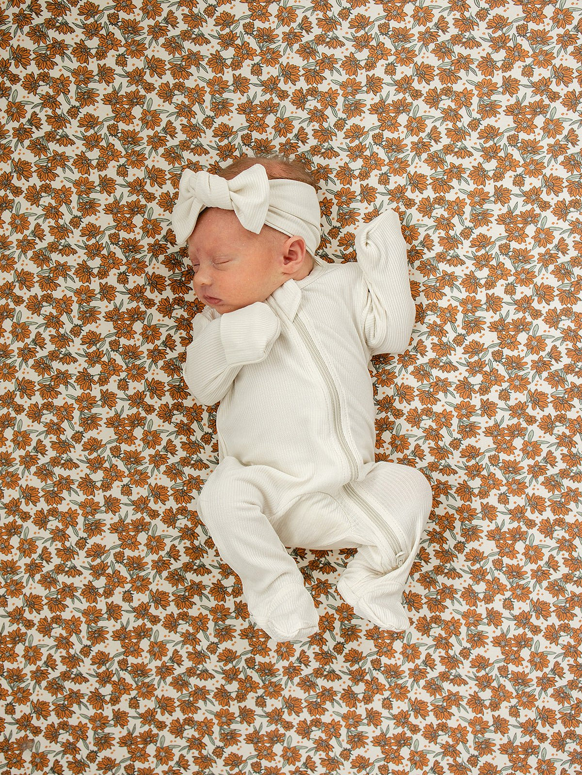 Mebie Baby Cream Magnolia Bamboo Stretch Crib Sheet Mebie Baby - 