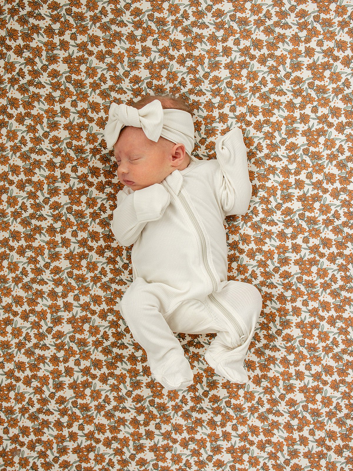 Mebie Baby Cream Magnolia Bamboo Stretch Crib Sheet Mebie Baby - 