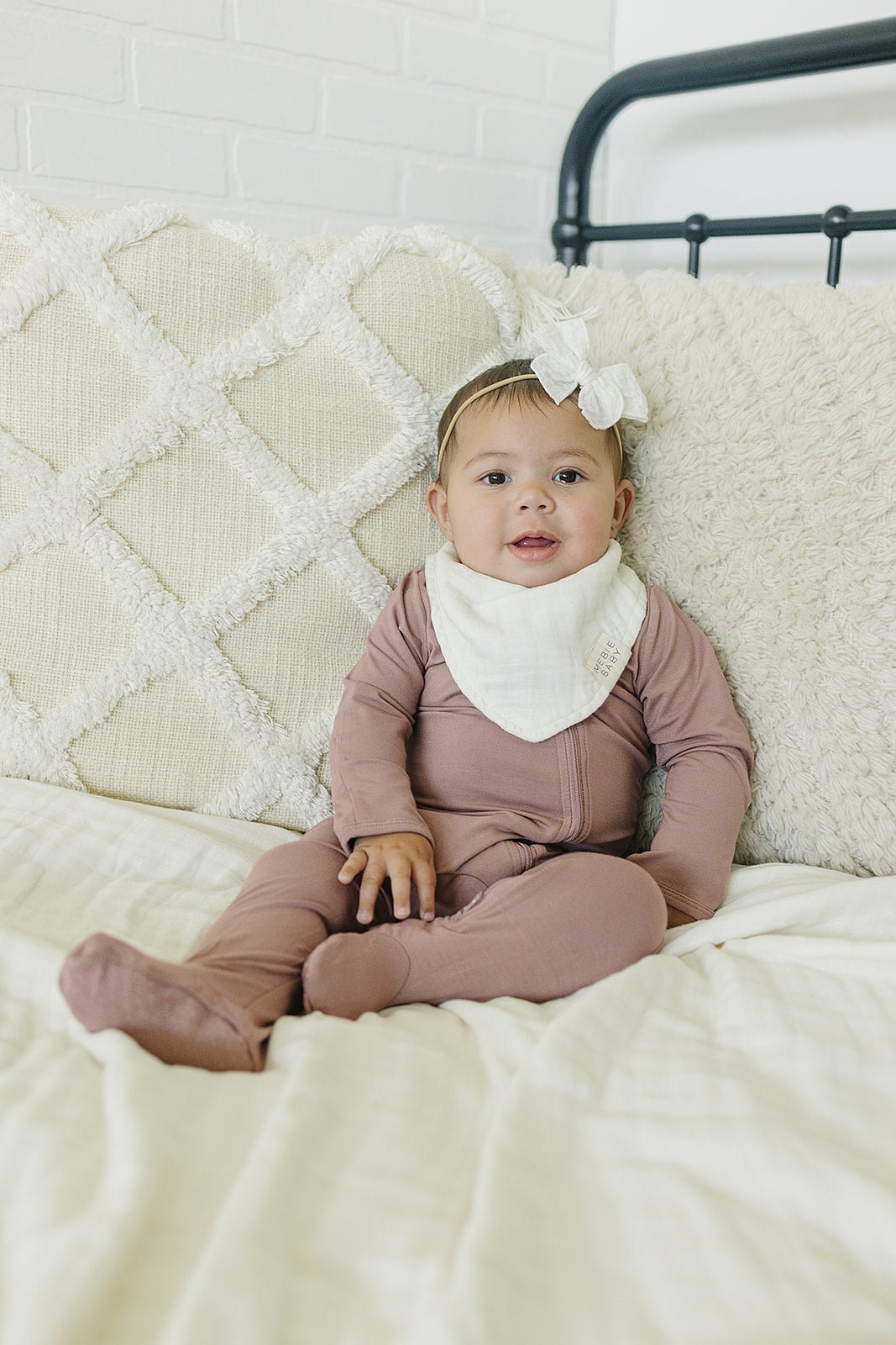 Mebie Baby Cream Muslin Bib - 