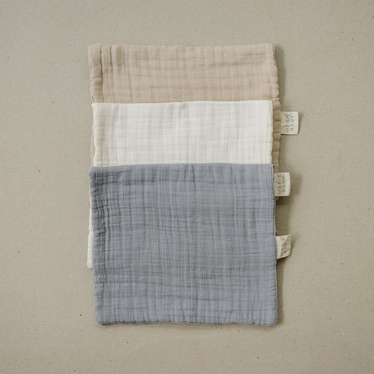 Mebie Baby Cream Muslin Burp Cloth - 
