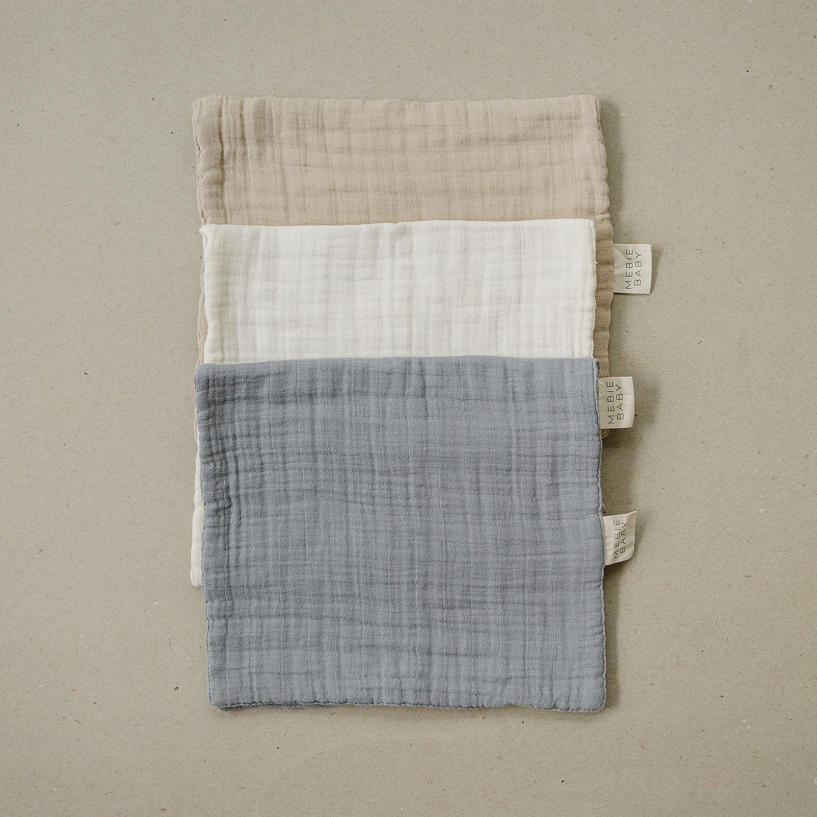 Mebie Baby Cream Muslin Burp Cloth - 