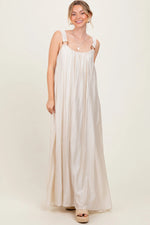 PinkBlush Cream O - Ring Strap Scoop Back Maxi Dress - 