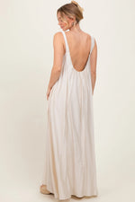 PinkBlush Cream O - Ring Strap Scoop Back Maxi Dress - 
