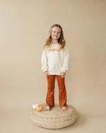 Little Joy Co. Cream Pumpkin Graphic Cozy Crewneck Sweatshirt for Kids - Everetts Place Boutique - 