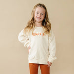 Little Joy Co. Cream Pumpkin Graphic Cozy Crewneck Sweatshirt for Kids - Everetts Place Boutique - 