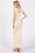 PinkBlush Cream Rib Knit Maxi Dress - 