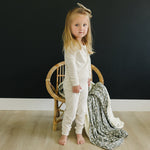 Mebie Baby Cream Ribbed Bamboo Cozy Set For Babies And Toddlers Sleepwear By Mebie Baby - 
