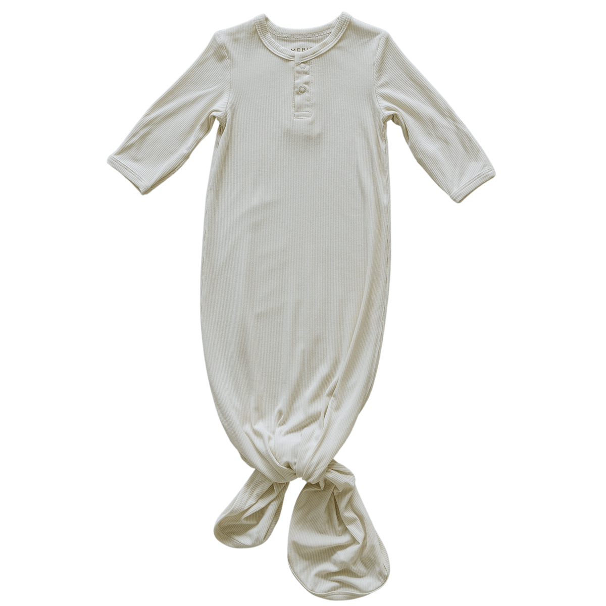 Cream Ribbed Bamboo Knot Gown - One-piece garment, Baby & Toddler Clothing, Child, Day Dress, Dress | Everetts Place