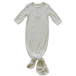 Cream Ribbed Bamboo Knot Gown - One-piece garment, Baby & Toddler Clothing, Child, Day Dress, Dress | Everetts Place