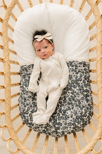 Mebie Baby Cream Ribbed Bamboo Zipper - 