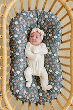 Mebie Baby Cream Ribbed Bamboo Zipper - 