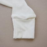 Mebie Baby Cream Ribbed Bamboo Zipper - 