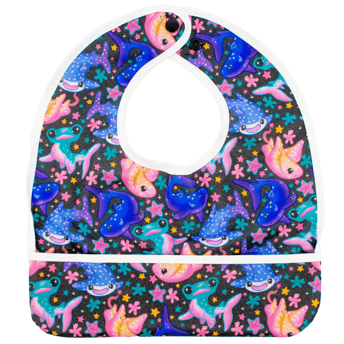 Texas Tushies Creatures Flip Bib with Pocket and Water Resistant Design for Busy Parents - 