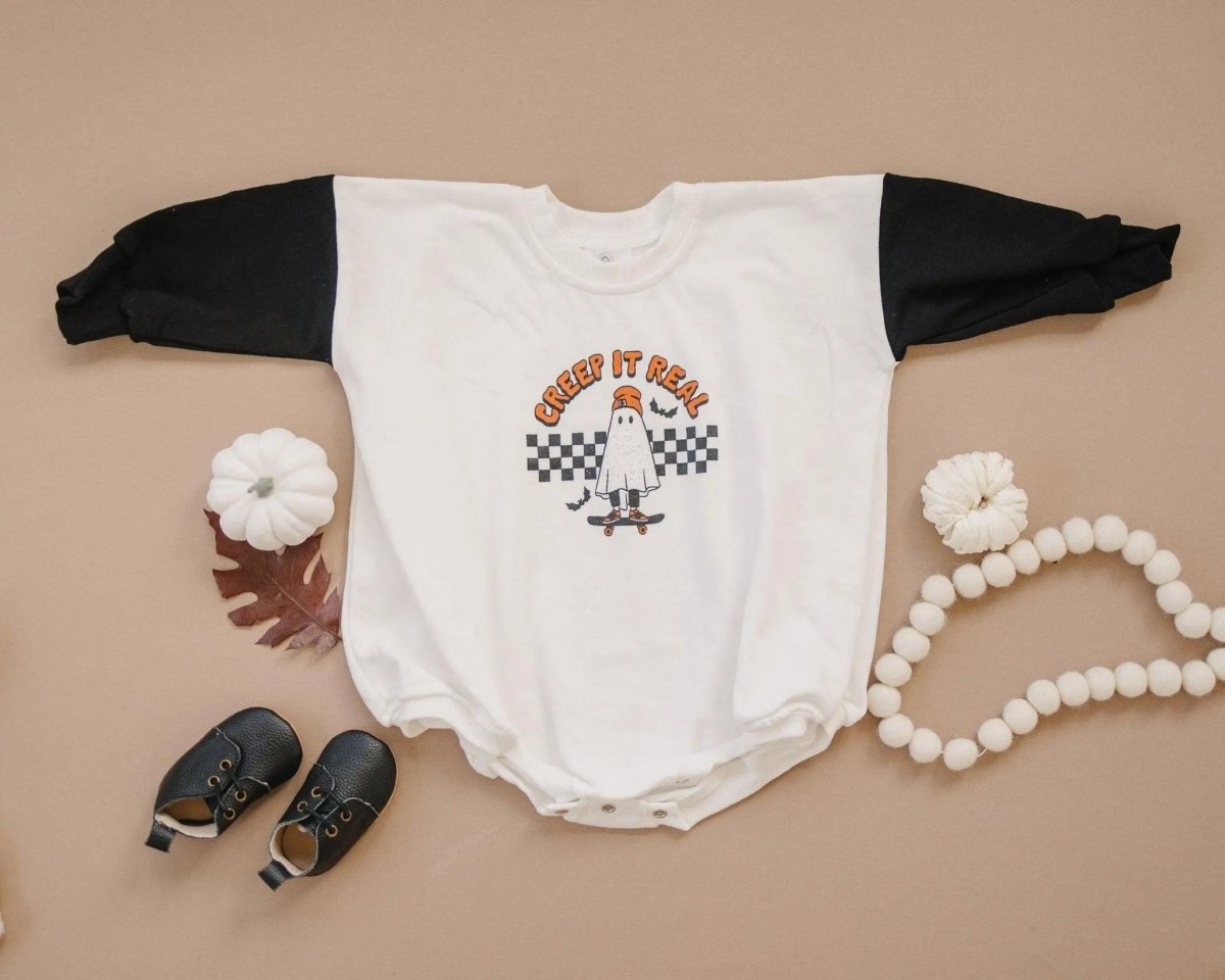 Little Joy Co. Creep It Real Halloween Sweatshirt Romper For Women - Everetts Place Boutique - 