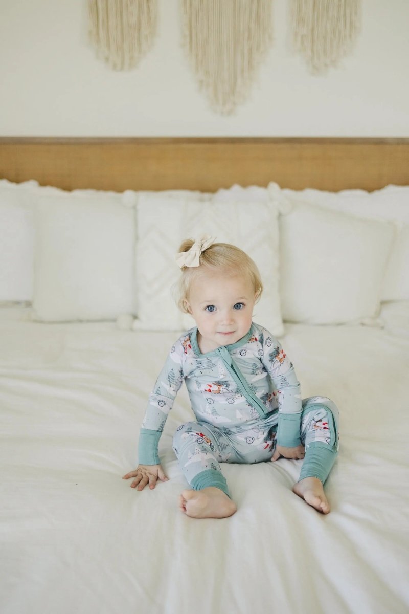 Little Joy Co. Cruisin to Christmas Bamboo Zippy Romper Festive Holiday - Everetts Place Boutique - 